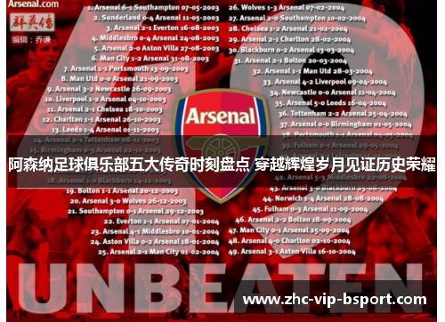 阿森纳足球俱乐部五大传奇时刻盘点 穿越辉煌岁月见证历史荣耀